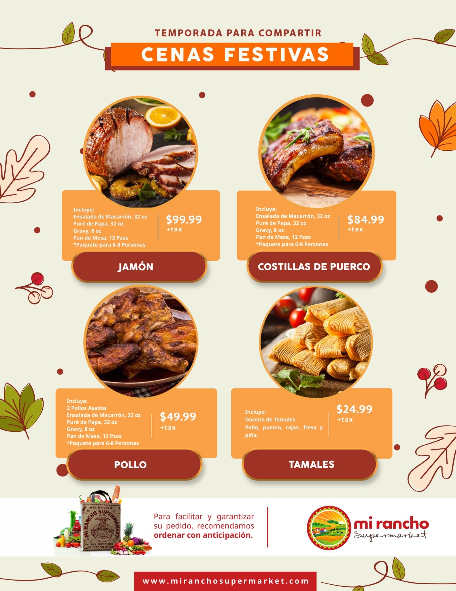 Holiday menu